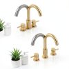 Bathroom Faucet IUERASD 8" Widespread Gold Pop-Up Drain-3