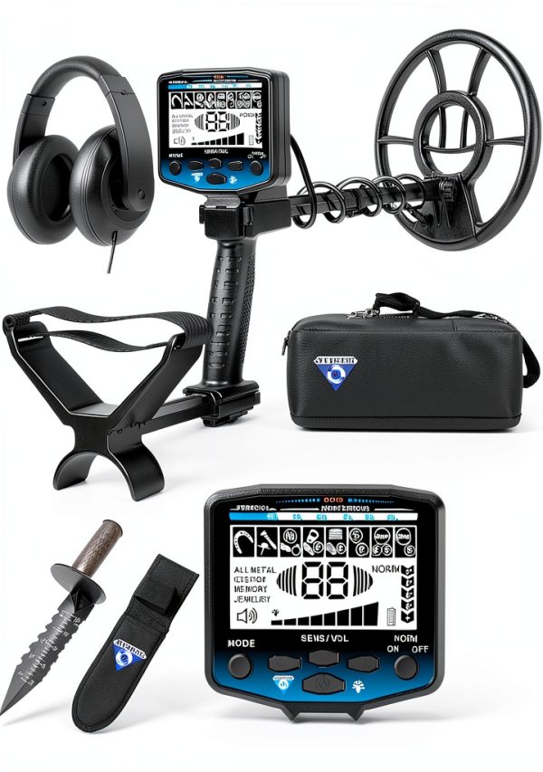 SuperEye Metal Detector for Adults, Blue, 10" Waterproof Coil, 6-0