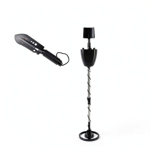 Metal Detector for Adults & Kids, Lightweight Childrens Metal Detector with Shovel,8 Inch Waterproof Adjustable 31.5" to 41.5" Gold Detector for Beach Backyard Search for Treasure (Black)-6