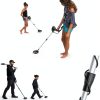 Metal Detector for Adults & Kids, Lightweight Childrens Metal Detector with Shovel,8 Inch Waterproof Adjustable 31.5" to 41.5" Gold Detector for Beach Backyard Search for Treasure (Black)-2