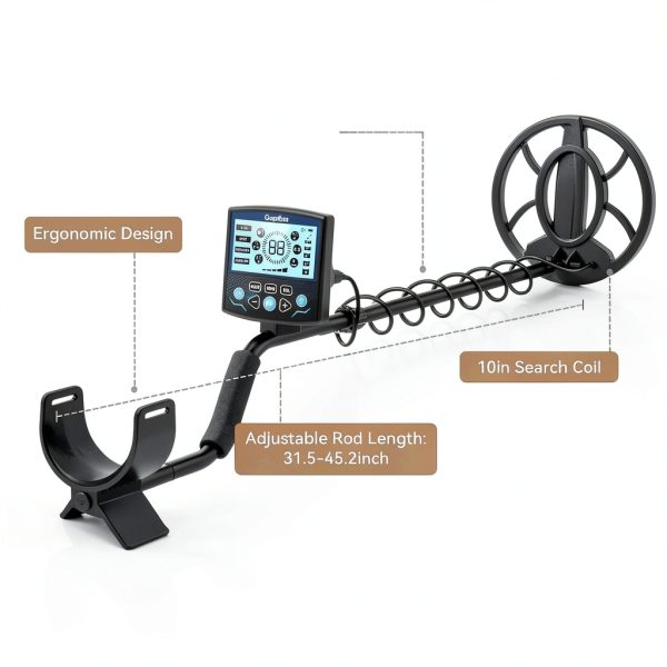 Professional Metal Detector for Adults, High Accuracy Gold Detector kit with 10" Search Coil LCD Backlight, Waterproof 5 Modes & Advanced DSP Chip-1