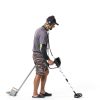 Metal Detector for Adults & Kids, Lightweight Childrens Metal Detector with Shovel,8 Inch Waterproof Adjustable 31.5" to 41.5" Gold Detector for Beach Backyard Search for Treasure (Black)-1