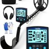 Professional Metal Detector for Adults, High Accuracy Gold Detector kit with 10" Search Coil LCD Backlight, Waterproof 5 Modes & Advanced DSP Chip-0