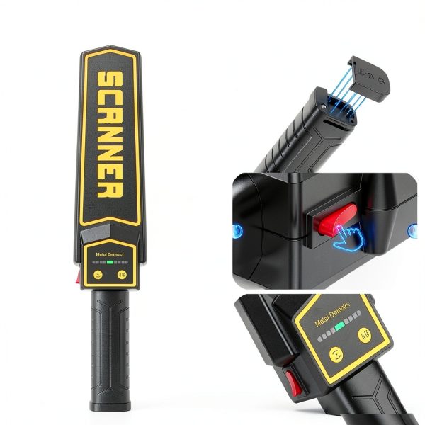 Rechargeable Handheld Metal Detector Wand, High Sensitivity Security Wand Metal Detector,Portable Nail Finder Scanner Woodworking Metal Detector Wand for Logs Weapons Sound Vibration Alert Detects-5