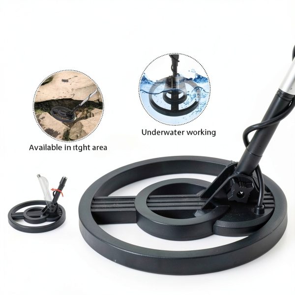 Metal Detector for Adults & Kids, Lightweight Childrens Metal Detector with Shovel,8 Inch Waterproof Adjustable 31.5" to 41.5" Gold Detector for Beach Backyard Search for Treasure (Black)-5